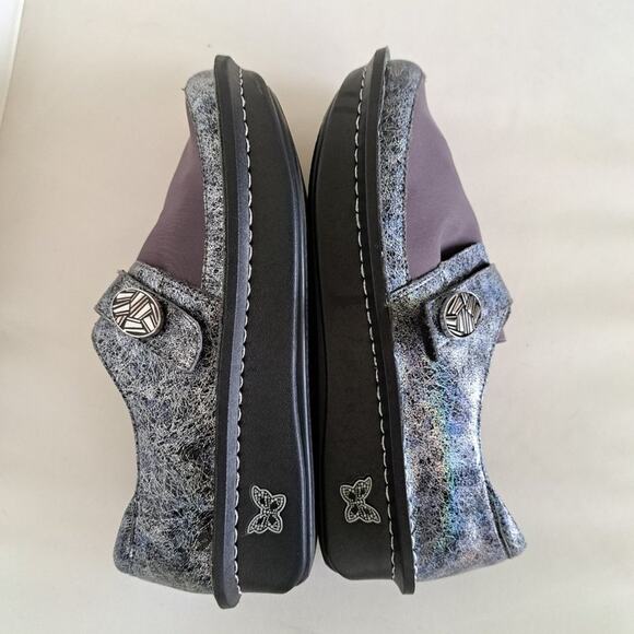 Alegria Comfort Dream Fit Shoe Neoprene Metallic Gray Den-735 Clog - Picture 2 of 11